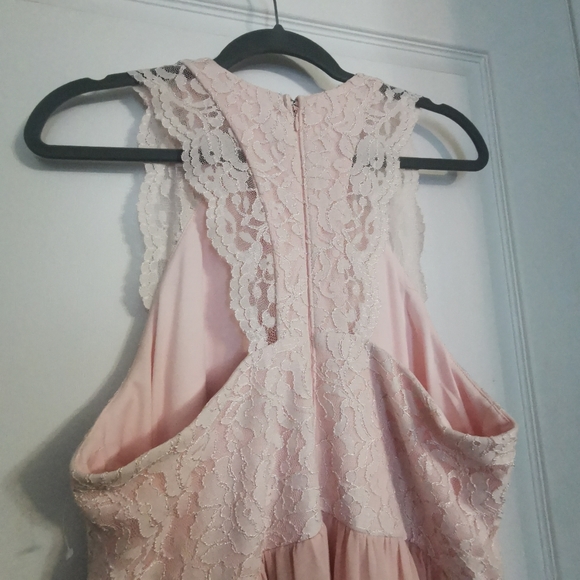 le chateau lace & crepe high low cocktail dress - Picture 7 of 8